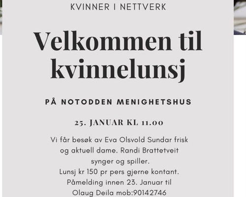 Kvinnelunsj i Notodden Menighetshus